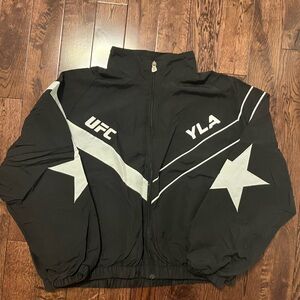 Youngla Black and White UFC Track Jacket.
